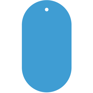 Şeffaf arkaplanda mavi boş etiketin dijital png çizimi. İzole edilmiş, perakende ve satış kavramı.