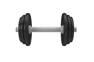 Şeffaf arkaplanda gri siyah halterin dijital png çizimi. İzole görüntü, spor, egzersiz, vücut bakımı..