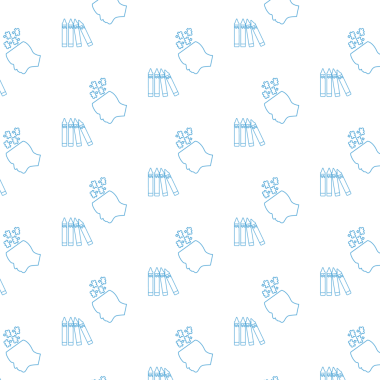 Mavi kalemlerin dijital png çizimi ve şeffaf arkaplanda yapboz. İzole vektör, şekiller ve şablon kavramı.