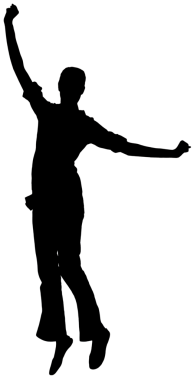 Saydam arkaplanda zıplayan kadının dijital png siluet görüntüsü. İzole görüntü, insanlar ve siluet kavramı.