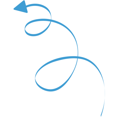 Şeffaf arkaplanda mavi eğimli okun dijital png çizimi. İzole görüntü, şekil ve sembol kavramı.