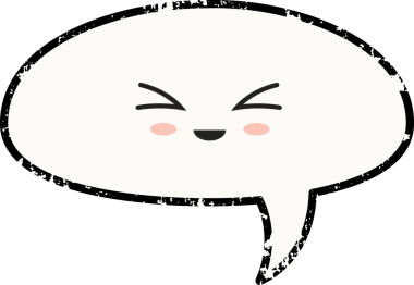 Şeffaf arkaplanda beyaz konuşma balonunda mutlu yüzün dijital png çizimi. İzole görüntü, mutluluk ve iletişim.