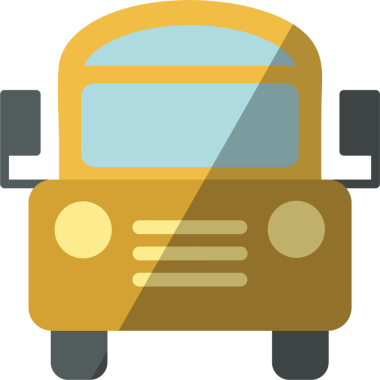 Şeffaf arkaplan üzerinde büyük sarı otobüsün dijital png çizimi. İzole görüntü, ulaşım, araç.