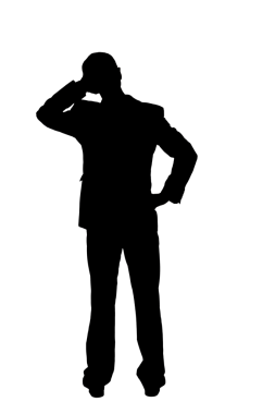 Şeffaf arkaplanda siyah bir adamın siluetinin dijital png çizimi. İzole görüntü ve yaşam tarzı kavramı.