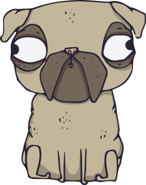 Şeffaf arka planda çizgi film köpeğinin dijital png çizimi. İzole görüntü, hayvan ve sembol kavramı.