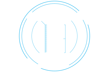 Şeffaf arkaplanda dairesel mavi dürbün işleme verilerinin dijital png illüstrasyonu. İzole görüntü, veri işleme ve teknoloji.