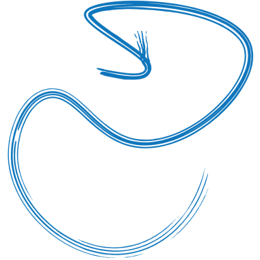 Şeffaf arkaplanda mavi eğimli okun dijital png çizimi. İzole görüntü, şekil ve sembol kavramı.