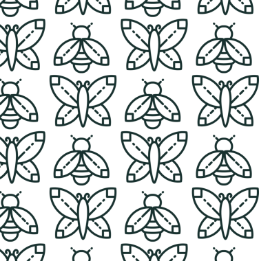 Şeffaf arka planda kelebeklerin ve arıların dijital png çizimi. Ayrı görüntü, soyut, şekiller ve desenler.