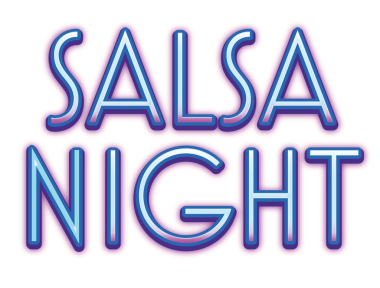 Şeffaf arkaplanda salsa gece metninin dijital png çizimi. İzole imaj, eğlence ve boş zaman kavramı.