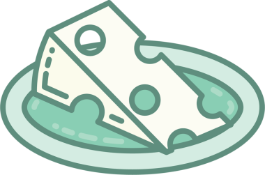 Şeffaf arkaplanda tabakta peynirin dijital png çizimi. İzole görüntü ve yiyecek konsepti.