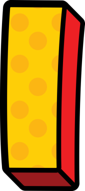 Şeffaf arkaplan üzerinde noktalar olan i harfinin dijital png çizimi. İzole görüntü, harf ve sembol kavramı.