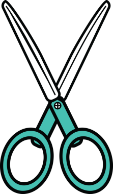 Saydam arkaplanı kesen makasın dijital png çizimi. İzole görüntü, araçlar ve ekipman kavramı.