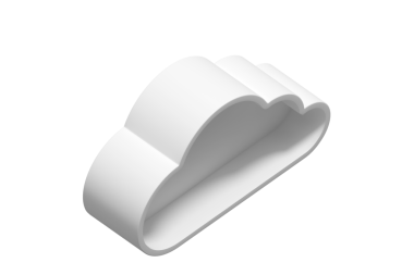 Şeffaf arkaplanda bulut sembolünün dijital png çizimi. İzole görüntü, bulut iletişimi ve sembol kavramı.