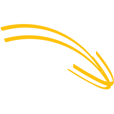 Şeffaf arkaplanı işaret eden el yapımı sarı okun dijital png çizimi. İzole görüntü, yön ve iletişim.