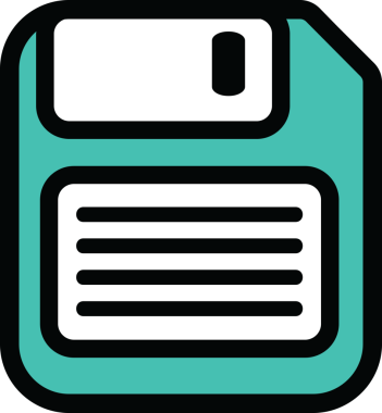 Şeffaf arkaplanda bilgisayar diski sembolünün dijital png illüstrasyonu. İzole görüntü, hesaplama ve sembol kavramı.