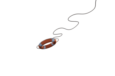 Şeffaf arkaplanda turuncu can simidinin dijital png çizimi. İzole görüntü, destek ve acil durum kavramı.