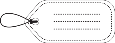 Şeffaf arkaplanda boş etiketin dijital png çizimi. İzole imaj, perakende ve alışveriş kavramı.