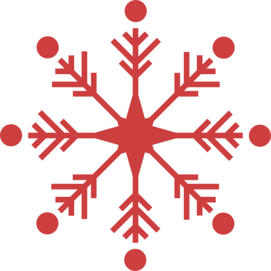 Şeffaf arkaplanda kırmızı kar tanesinin dijital png çizimi. İzole görüntü, soyut, şekiller ve kış.