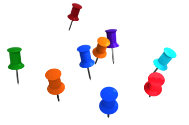 Saydam arkaplandaki renkli birden fazla lobutun dijital png çizimi. İzole resim, notlar ve anımsatma kavramı.