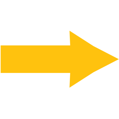 Şeffaf arkaplanda sarı okun dijital png çizimi. İzole görüntü, şekil ve sembol kavramı.