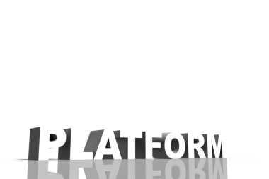 Saydam arkaplanda kopya alanı olan platform metninin dijital png çizimi. İzole resim, metin ve ileti kavramı.