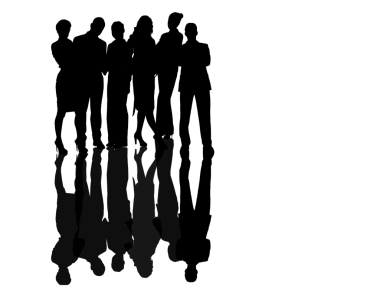 Şeffaf arka planda kolları çapraz olan iş adamlarının dijital png silueti. İzole imaj, insanlar ve iş dünyası.