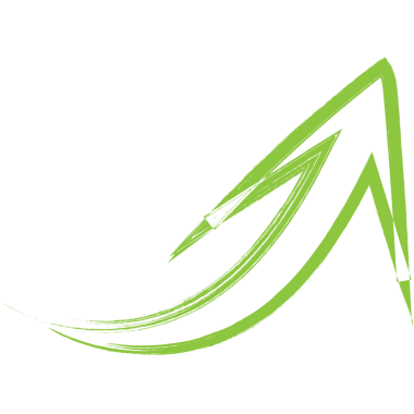 Şeffaf arkaplanda yeşil eğimli okun dijital png çizimi. İzole görüntü, şekil ve sembol kavramı.