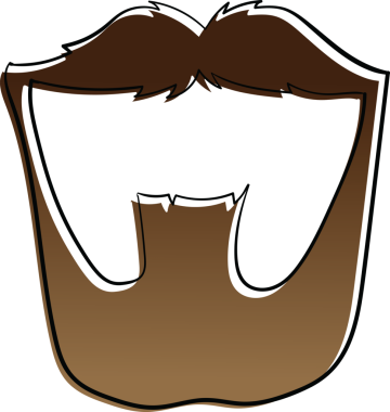 Şeffaf arkaplanda kahverengi sakalın dijital png çizimi. İzole görüntü, sakal, güzellik ve tarz..