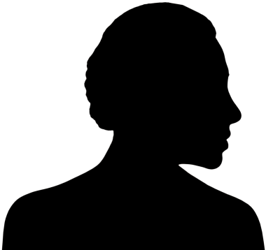 Saydam arkaplanda kadın profilinin dijital png siluet görüntüsü. İzole görüntü, insanlar ve duygular.