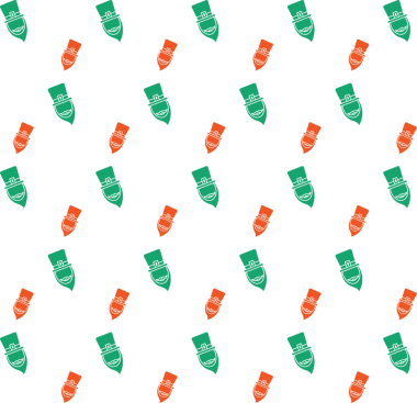 Şeffaf arkaplanda turuncu ve yeşil tekrarlanan desenlerin dijital png çizimi. Ayrı görüntü, şablon, tasarım arkaplan, yineleme.