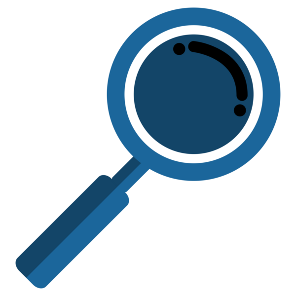 Şeffaf arkaplanda büyüteçin dijital png çizimi. İzole görüntü, bilim ve sembol kavramı.