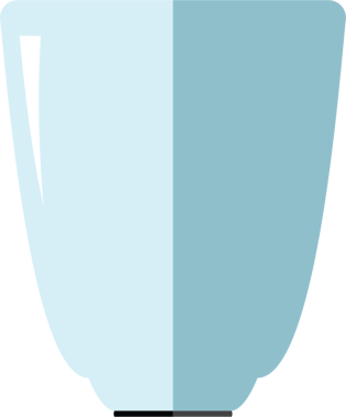 Şeffaf arkaplanda mavi vazonun dijital png çizimi. İzole görüntü, iç dekorasyon ve tasarım kavramı.