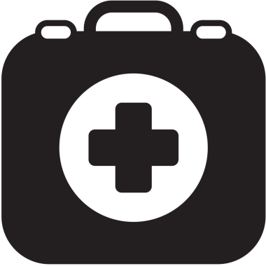 Şeffaf arkaplanda siyah ilk yardımın dijital png çizimi. İzole görüntü, sağlık ve tıp konsepti.