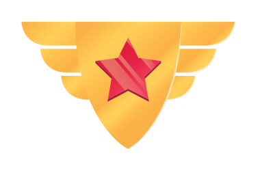 Şeffaf arkaplanda yıldızlı sarı rozetin dijital png çizimi. İzole görüntü, iğne ve onur kavramı.