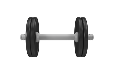 Şeffaf arkaplanda siyah halterin dijital png çizimi. İzole görüntü, ekipman ve spor salonu konsepti.