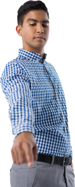 Şeffaf arka planda melez iş adamının dijital png fotoğrafı. İzole imaj, iş ve ofis kavramı.