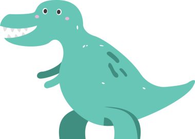 Saydam arkaplanda yeşil dinozorun dijital png çizimi. İzole görüntü, çocukluk ve çizgi film kavramı.