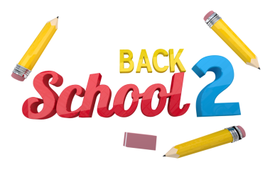 Saydam arkaplan üzerinde okulun dijital png renkli metni. İzole resim, öğrenme, öğretim, okul zamanı.