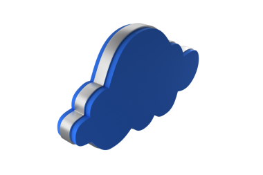 Saydam arkaplan üzerinde gri kenarı olan mavi 3D bulutun dijital png çizimi. İzole görüntü, gökyüzü.