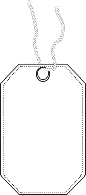 Saydam arkaplanda kopyalama alanı olan beyaz etiketin dijital png çizimi. İzole görüntü, şekiller ve alışveriş.