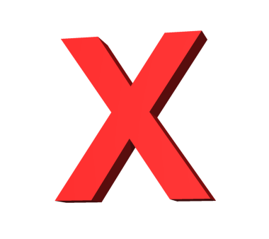 Şeffaf arkaplanda büyük kırmızı x işaretinin dijital png çizimi. İzole resim, imza ve ileti.