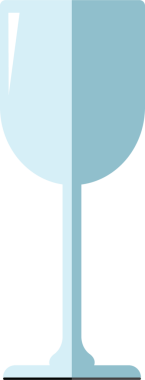 Şeffaf arkaplanda mavi şarap kadehinin dijital png çizimi. İzole imaj, parti ve kutlama konsepti.