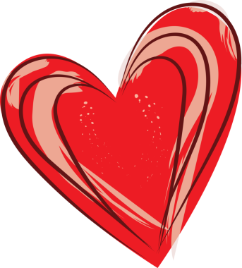 Şeffaf arkaplanda kırmızı kalbin dijital png çizimi. İzole görüntü, şekiller ve aşk konsepti.