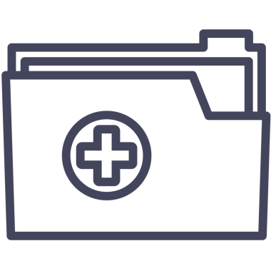 Şeffaf arkaplan üzerinde tıbbi belgeler bulunan klasörün dijital png çizimi. İzole görüntü, ilaç ve sağlık hizmeti kavramı.