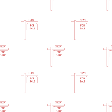 Saydam arkaplanda satılık metinler için tekrarlanan kırmızı şablonun dijital png çizimi. İzole görüntü, kalıp ve şekil kavramı.