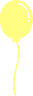 Şeffaf arkaplanda sarı balonun dijital png çizimi. İzole imaj, parti, dekorasyon ve kutlama..