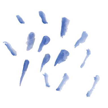 Şeffaf arkaplanda mavi şekillerin dijital png çizimi. Ayrı görüntü, soyut, şekiller ve desenler.