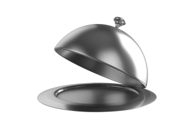 Şeffaf arka planda gümüş plakanın dijital png çizimi. İzole görüntü, yemek ve pişirme konsepti.