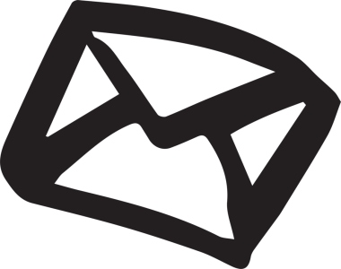 Şeffaf arka planda büyük el çizimi zarfın dijital png çizimi. İzole görüntü, mesaj ve iletişim.