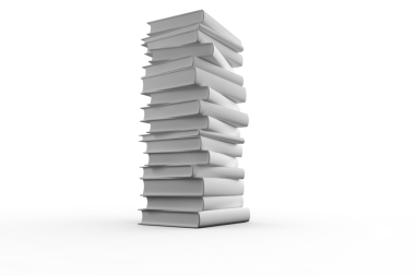 Şeffaf arkaplan üzerine beyaz kitap yığınının dijital png çizimi. İzole resim, okuma ve bilgi, taklit et.